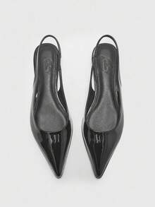 CUCCOO BIZCHIC Women's Pointed Toe Slingback Flats, Black Backless Comfortable Minimalist Casual Loafers, Versatile Work Shoes For Christmas - Black - View 2