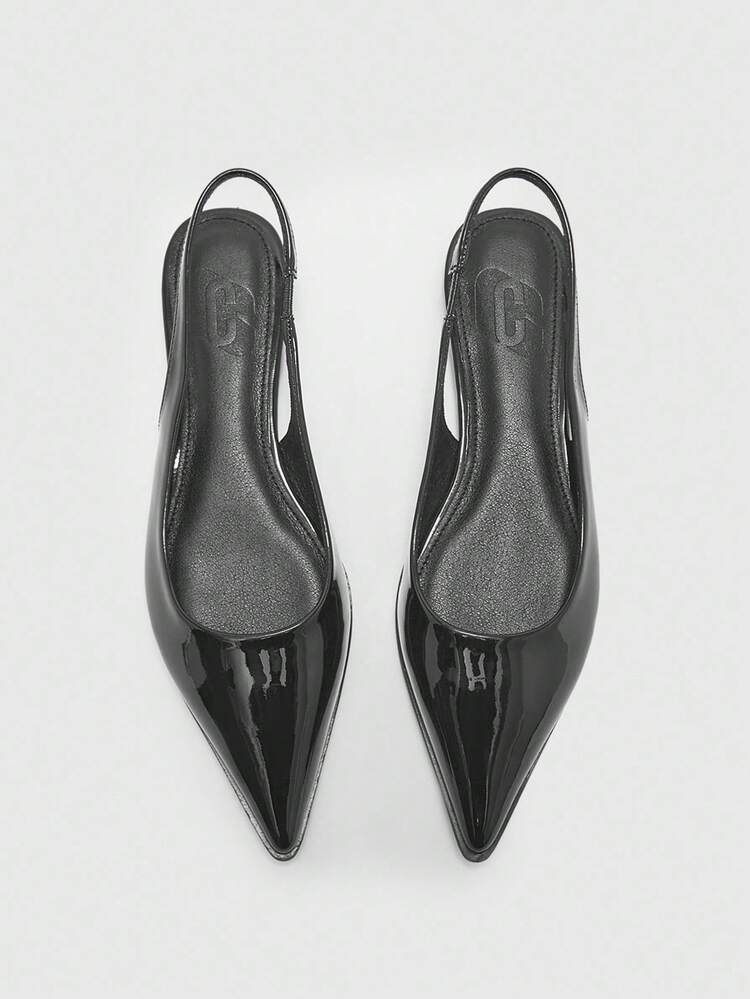 CUCCOO BIZCHIC Bailarinas de punta con tira trasera para mujer, mocasines negros sin talón cómodos y minimalistas, zapatos versátiles para el trabajo