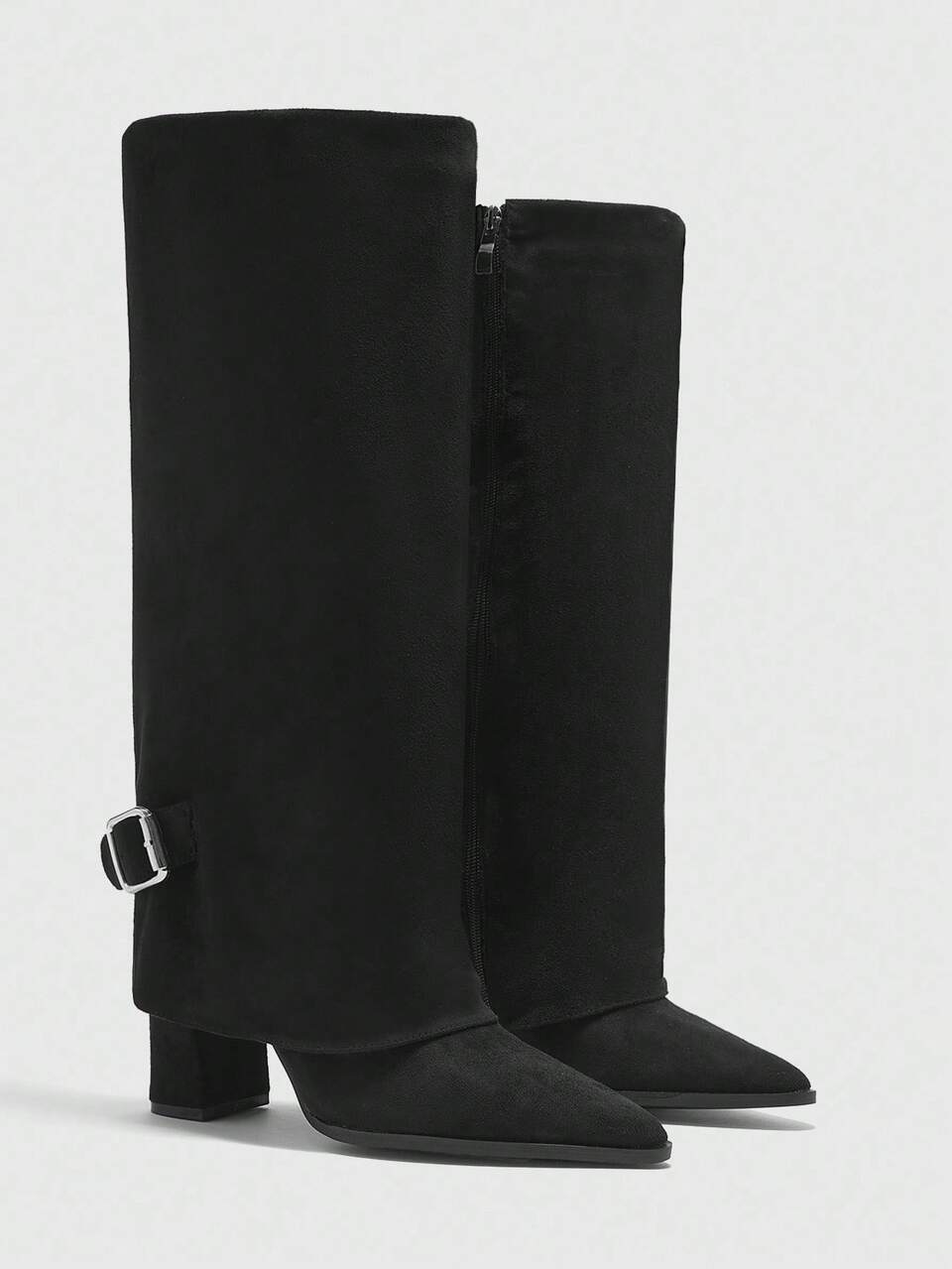 CUCCOO BIZCHIC Women's Fashion Commuter Buckle Thick High Heel Boots