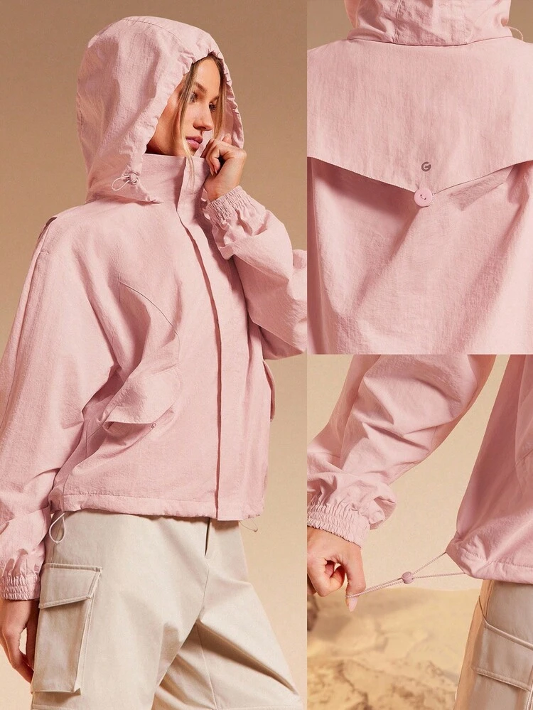 GLOWMODE Vibe Trek 2-In-1 Water Repellent Flap Pockets Packable Backpack Jacket Autumn Winter Outdoor Hiking Jogging Daily Active Wear