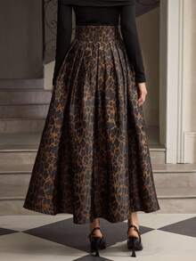 ZEYLAH Leopard Muster Business eleganter Schirm-Rock, Herbst/Winter - Verschiedenfarbig - Übersicht 3