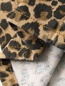 DAZY 女童豹纹牛仔裤 - 棕色 - 查看 7