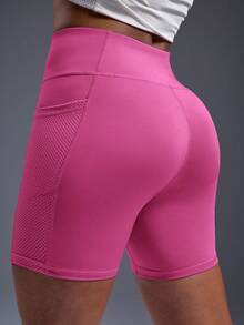 Powerista Quần short thể thao túi quần short tập luyện quần short thể thao nữ quần short quần vợt quần short xe đạp quần short Spandex - Màu Hồng Tươi - Xem 7