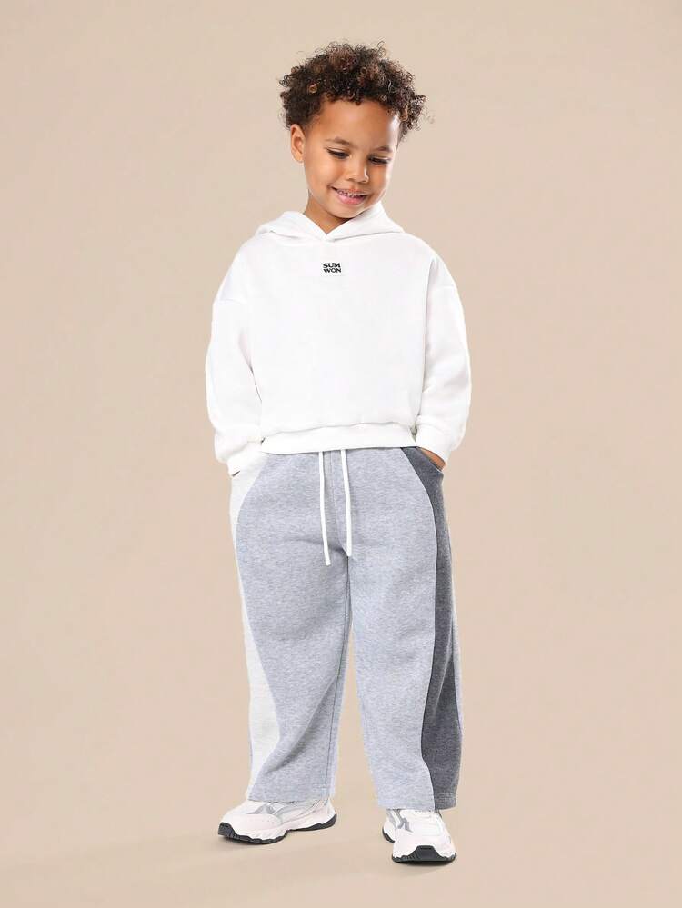 Hooded Sweatshirt With Side Panel Joggers Set