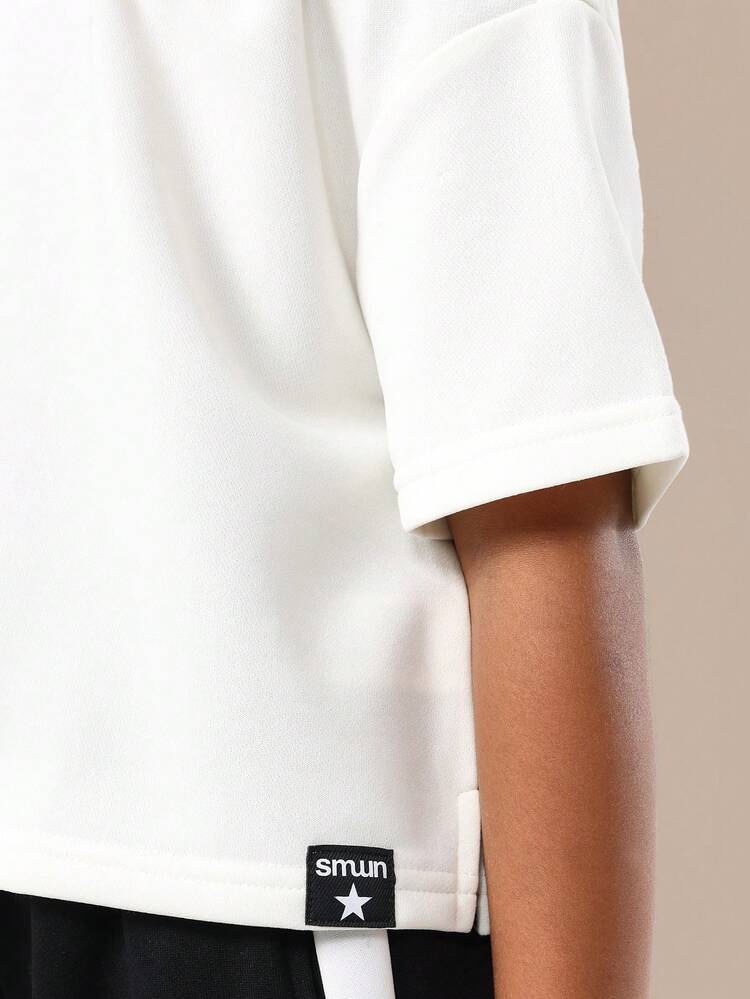 Kastenförmiges, kurzes T-Shirt mit übergroßer Passform