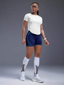 Powerista Solid Raglan Sleeve Sports Tee Gym Women Shirts - White - View 4