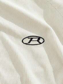 ROMWE MEN Prep 男士休闲百搭拉链连帽衫，带口袋，秋冬款 - 白色 - 查看 4