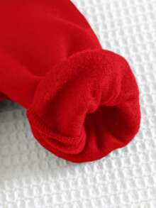 Cozy Pixies 2件套女婴花卉印花针织柔软圆领长袖运动衫和裤子套装 - 紅色 - 查看 7