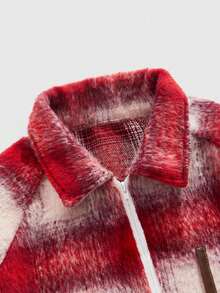 ROMWE MEN Street Life Men's Plaid Minimalist Everyday Long Sleeve Overcoat, For Fall Winter - Multicolor - View 3