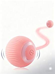 PETSIN Brinquedo Bola Interativa para Gatos, Bola Automática Inteligente de Movimento Interno Dispersa o Tédio, Brinquedo de Estimação com Carregamento USB - Rosa chiclete - Visão 3