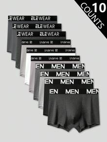 EasyFave Basic Casual Comfortable Fashion Waistband Young Men's Boxer Briefs (10-Pack) - Multicolor - View 1