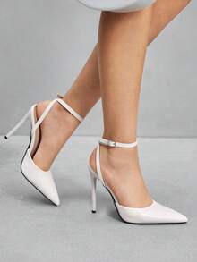 CUCCOO SZL Women's Fashion Slingback High Heel Pumps With Decorative Buckle For Christmas Spring Shoes - Beige - View 8
