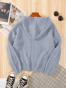 Manfinity Joysei Men's Casual Drawstring Hooded Zip-Up Cardigan, Fall/Winter - Grey - View 2