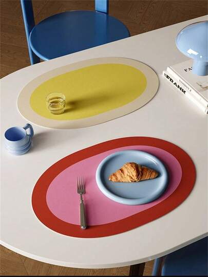 Joivida 1pc 30*45cm Vintage Leather Look Placemat, High-End Atmosphere PU Dining Mat, Waterproof & Oilproof Bowl Pad For Home Use