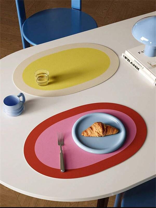 Joivida 1pc 30*45cm Vintage Leather Look Placemat, High-End Atmosphere PU Dining Mat, Waterproof & Oilproof Bowl Pad For Home Use