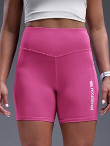 Powerista Quần short thể thao túi quần short tập luyện quần short thể thao nữ quần short quần vợt quần short xe đạp quần short Spandex - Màu Hồng Tươi - Xem 5