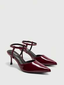 CUCCOO BIZCHIC Tacones de aguja elegantes y con punta puntiaguda de plata para mujer