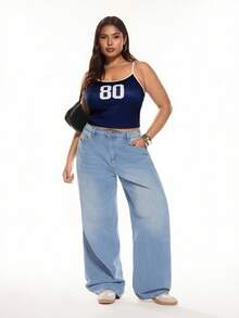 Solavibe 大码女式休闲 80 图案性感吊带背心，适合夏季 - 彩色 - 查看 2