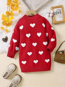 Emery Rose Kids Emery Rose Kids 少女红色心形可爱毛衣连衣裙，日常休闲艺术花朵长袖毛衣连衣裙，花朵连衣裙，舒适连衣裙，毛衣连衣裙，长袖连衣裙，可爱花朵，可爱日常，适合秋冬季日常穿着，新年、圣诞节、情人节、万圣节、派对、婚礼、秋冬心形连衣裙，女童毛衣连衣裙，红色毛衣，女童服装，红色，红白可爱青少年毛衣，可爱少女心形图案套头毛衣连衣裙 - 米色 - 查看 2