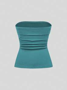 ROMWE Grunge Punk Y2K Subculture Leopard Print Cropped Cami Top With Slit Hem For Women - Dark Green - View 2