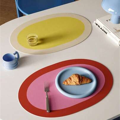 Joivida 1 件 30*45 厘米复古皮革外观餐垫，高端大气 PU 餐垫，防水防油碗垫，适合家用