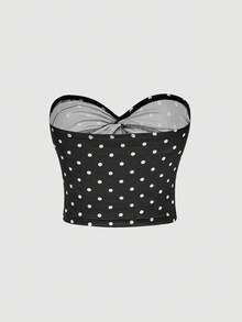 SHEIN MOD 3件套女士休闲扭结抹胸上衣，无肩带可爱抹胸上衣，波点上衣，格子上衣，派对/夜店，乡村音乐会，时尚，黑色系，返校季，Y2K，新年，圣诞节，女士休闲衬衫，外出上衣，假日女装，新年，度假，2000年代服装，圣诞节服装 - 彩色 - 查看 10