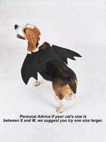 1PC Felt Pet Costume Halloween Black Bat Demon Wings Straps Vest For Medium Large Dogs Cats Funny Scary Party Festival Photo Props Pet Supplies - Black - View 4