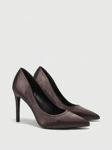 CUCCOO BIZCHIC New Versatile Pointed Toe High Heel Shoes For Women - Coffee Brown - View 2