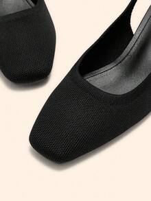 CUCCOO BASICS Women's Fashion Comfortable Breathable Backstrap Classic Low Heel Flats, Suitable For Commuting, Dating, Party, Vacation And Various Occasions - Black - View 5