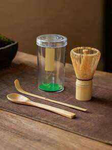 3pcs/Set Bamboo Whisk Tea Spoon Matcha Whisk Tea Spoon And Scoop Tea-Making Tools Back To School Halloween Decor Wall Decor, Bedroom Curtains Living Room Decor Fall Decor,Christmas Decorations - Army Green - View 4