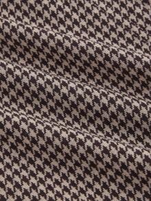 SHEIN MOD Jupe portefeuille casual à carreaux pied-de-poule grande taille, jupe rétro pour fête de Noël, jupe marron, automne, Thanksgiving, jupe en tweed/hiver