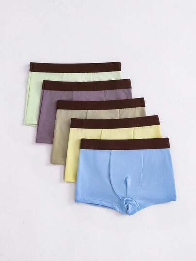 SHEIN 5 st/förpackning Dozemod Kids Pojkar Bekväma Trosor med Elastisk Midja