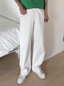 DAZY Men Solid Color Simple Daily Casual Jeans, For Fall