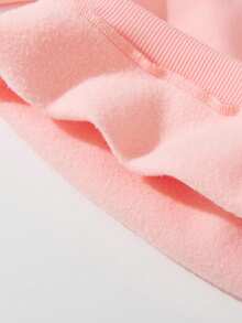 Sparklyn Young Girl Fluffy White Crew Neck Sweatshirt & Leggings Set - Pink - View 4