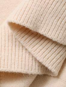 DAZY Áo len họa tiết hoa phối màu đơn giản dành cho nữ, mùa thu, năm mới, giáng sinh - Màu be - Xem 9