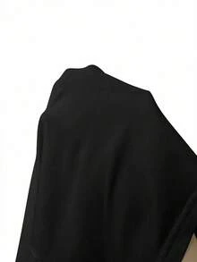 Franclia Camiseta blanca de cuello redondo con cuentas de moda, blusa de verano de manga corta con estilo - Negro - Ver 5