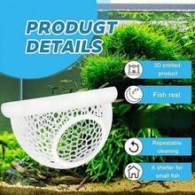 漂浮式斗鱼洞穴和虾类藏身处 - 多功能水族箱吊床、喂食环、斗鱼、鼠鱼和小水族箱的无压力休息场所