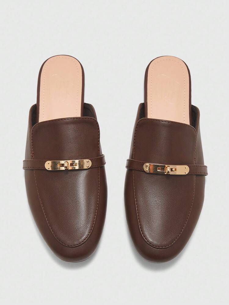 CUCCOO BIZCHIC Women's Round Toe Flat Casual Mule Shoes, Comfortable Loafers For Commuting, Shopping, Dating For Christmas Spring Shoes