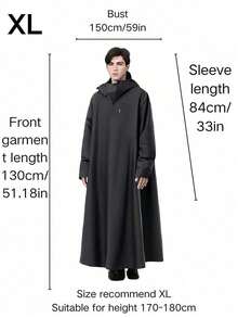 SHEIN 1 件防水雨披轻便可重复使用徒步连帽外套适合户外活动