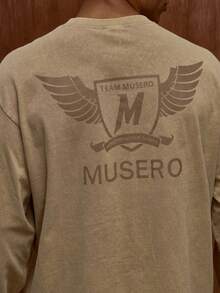 Musero 长袖宽松印花T恤 秋冬/春夏款 - 卡其色 - 查看 6