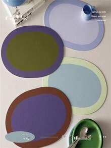 Joivida 1pc 30*45cm Vintage Leather Look Placemat, High-End Atmosphere PU Dining Mat, Waterproof & Oilproof Bowl Pad For Home Use