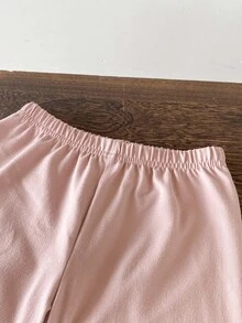 Girls' Long Sleeve Top And Pants Set, Ladylike Color Scheme, Made Of Soft And Skin-Friendly Fabric, Comfortable For Baby Girl Loungewear Fall Winter