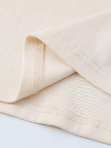 INAWLY Women's Khaki Long Sleeve Fitted Crew Neck T-Shirt