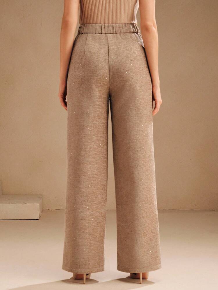 Women's Corduroy Pants With Embroidered Patch Design, Elegant And Stylish For Fall, Winter, New Year, Christmas, Going Out