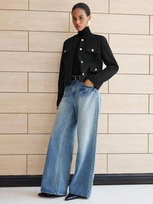 Lumivelle Halloween Women Overcoats - Black - View 3