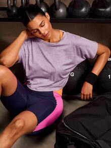 Powerista Breathable And Soft Open Back Loose Fit Sports T-Shirt Gym Women Shirts - Dusty Purple - View 8