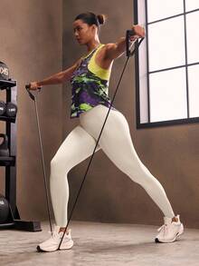 Powerista Tummy Control Sports Leggings Yoga Women Pants - Beige - View 6