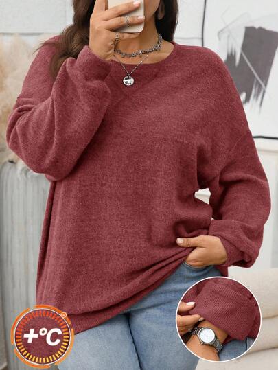 EMERY ROSE 秋冬大码纯色休闲套头衫