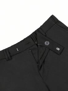 Calvornis 男士黑色商务休闲直筒西装裤，百搭又时尚 - 黑色 - 查看 7