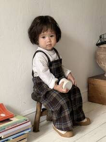 DAZY 女婴格子阔腿吊带休闲连体裤